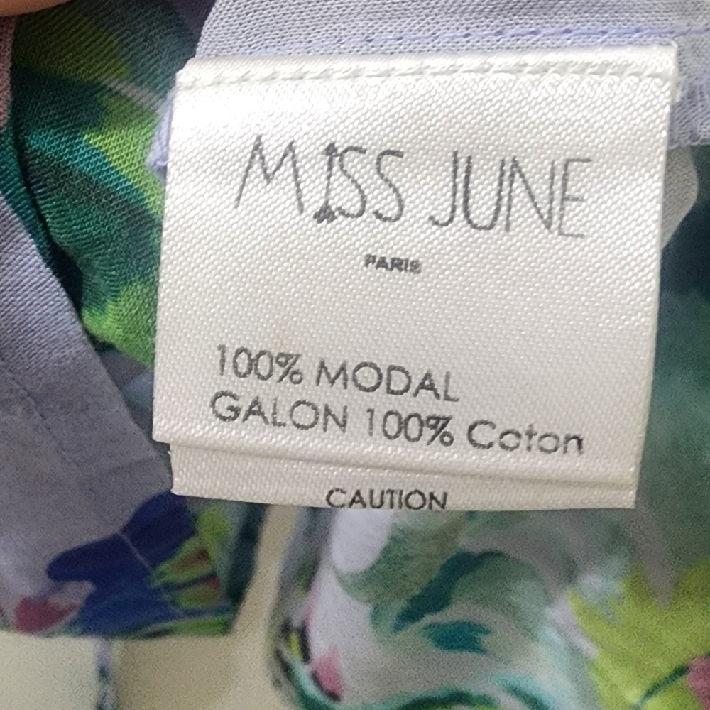 Miss June Paris Floral Long Sleeve Dress, Size Small, 100 % Modal - Picture 10 of 11